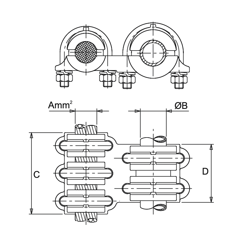 Parallel Connector for Al Tube and Al Conductor