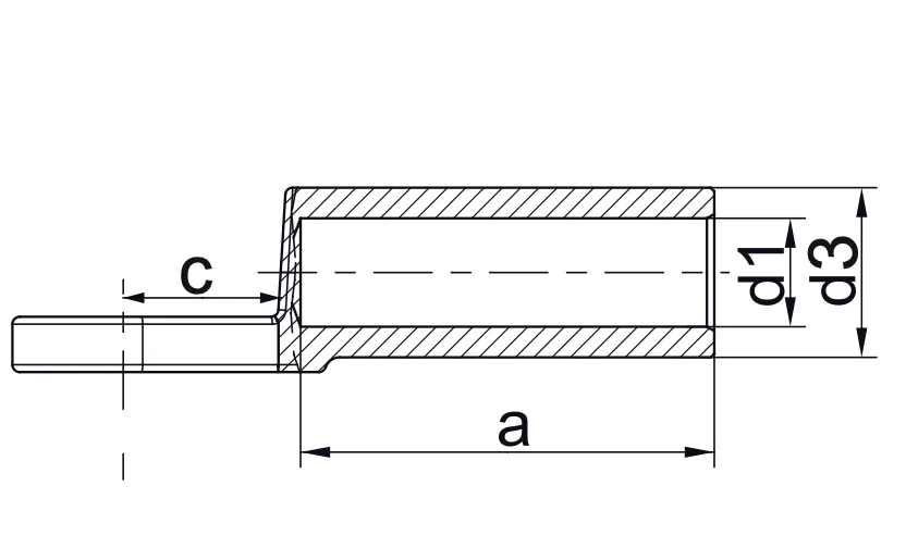 Aluminium Cable Lugs to DIN 46329 — Longitudinal Sealed Palm Barrier Design Specifications drawing