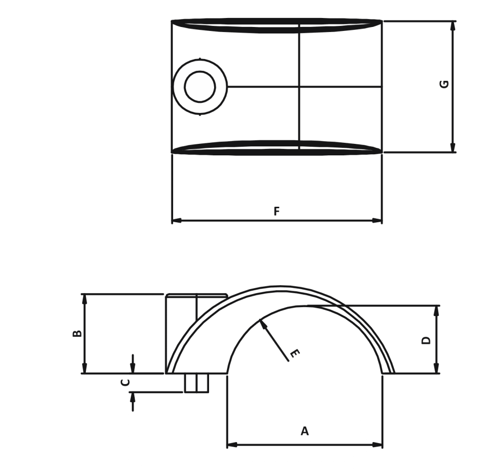 Aluminium Claw Cable Cleat | For Single Cable Specifications drawing