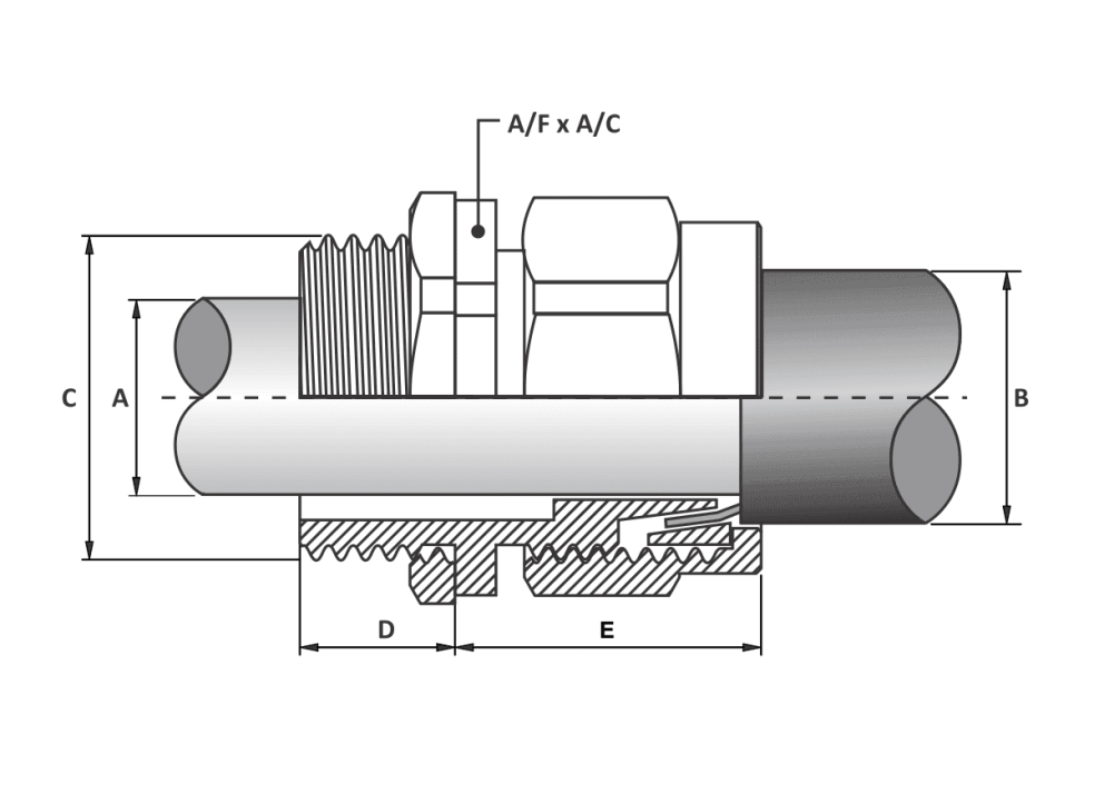BW (3Part) Industrial Brass Cable Gland Kit — For Armoured Cable Specifications drawing
