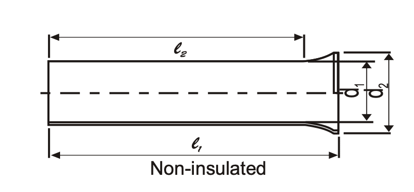 Bootlace Terminals — Non-Insulated & Insulated Non-Insulated drawing