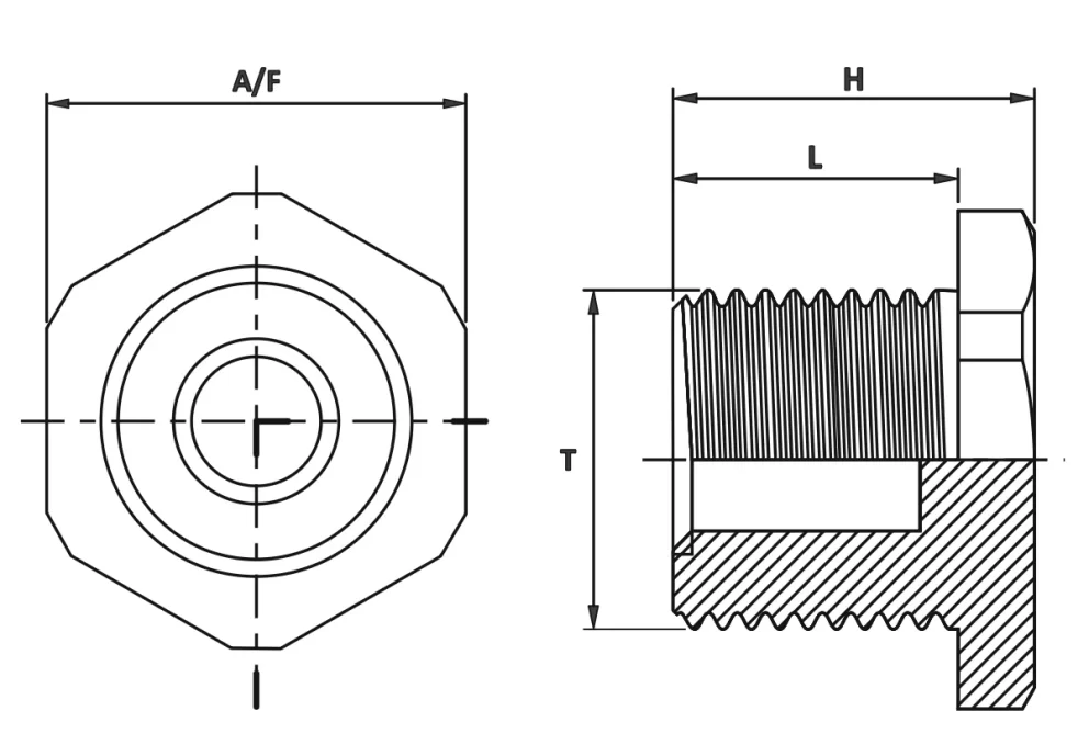 Brass Hex Stop Plug — For Closure of Unused Entries in Enclosures, Equipment and Junction Boxes Metric drawing