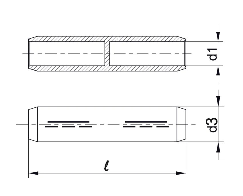 Compression Connector with Chamfered Edges for MV Application (Aluminium) Standard drawing