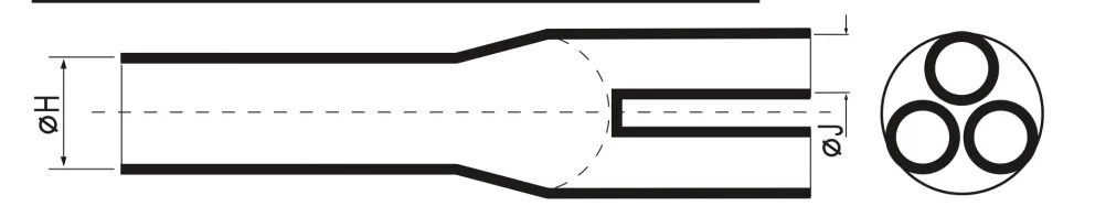 Heat Shrink Breakout, Boots & Shapes — upto 36 kV IB drawing