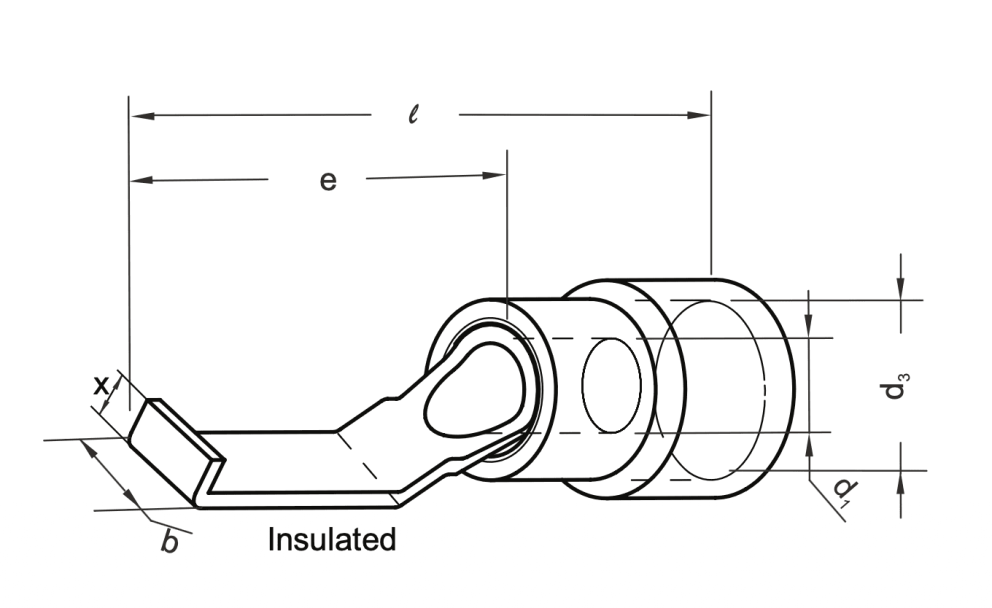 Hook Blade Terminals | Insulated Specifications drawing