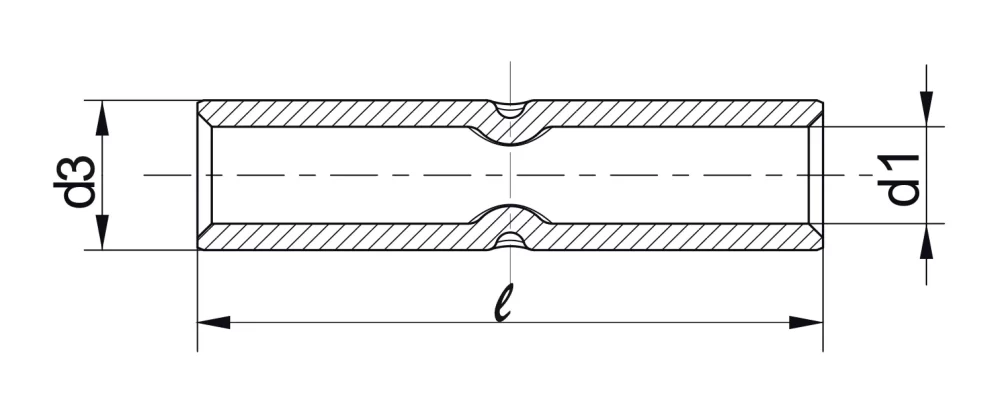 Non Tension Compression Connector to DIN 46267, Part 1 Specifications drawing