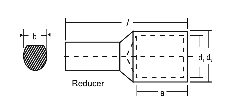 Standard Pin Terminals | Non-Insulated & Insulated Pin Reducer drawing