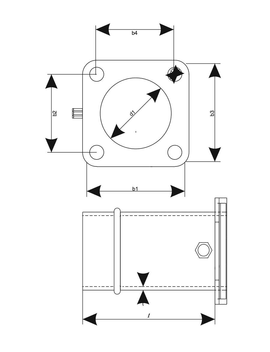 Top Hat Cable Gland for MV Termination — For SWA/PVC/XLPE/EPR Cables Specifications drawing