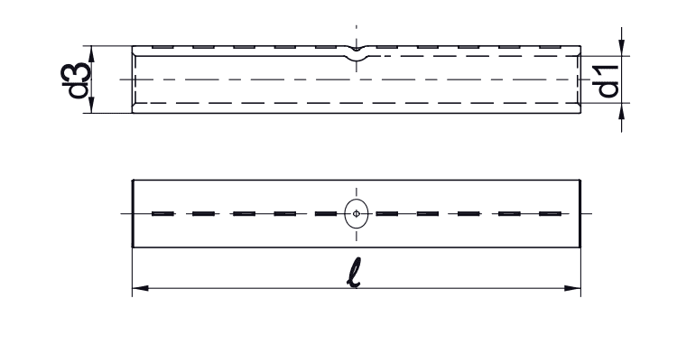 Compression Connector with Chamfered Edges for MV Application & Compression Full Tension Connector Full Tension drawing
