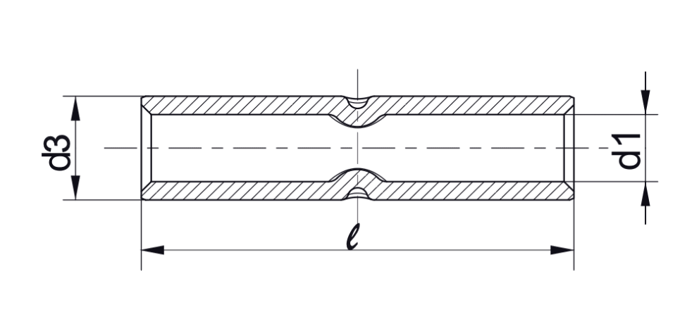 Compression Connector to DIN 46267, Part 1 Type 1 drawing