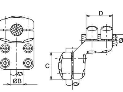 L Connector Stud to Al Conductor