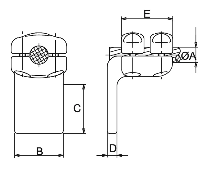 L Connector Stud to Flatbar