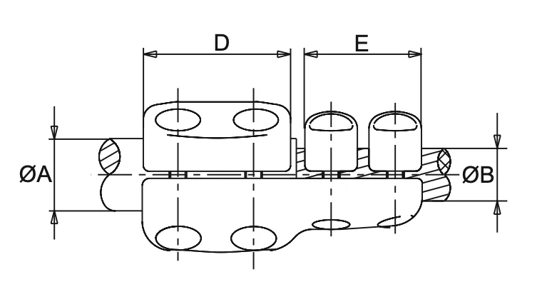 Straight Connector Stud to Al Conductor Type A drawing