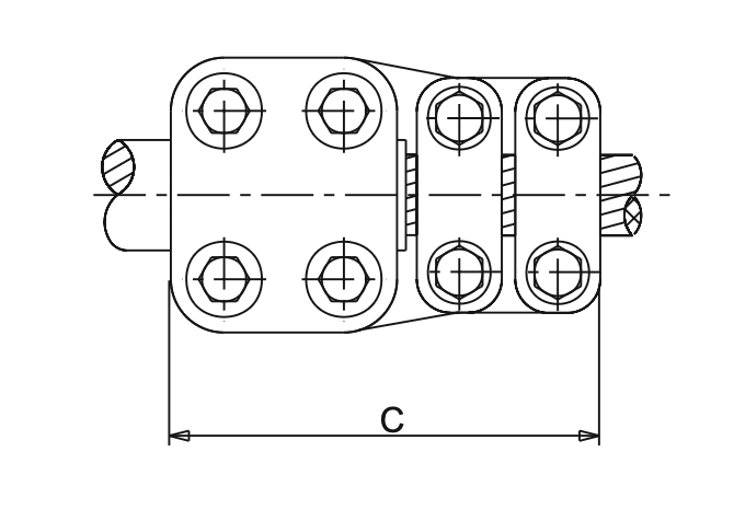 Straight Connector Stud to Al Conductor Type A drawing
