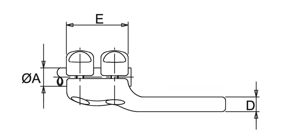 Straight Connector Al Conductor to Flatbar Type 3 drawing