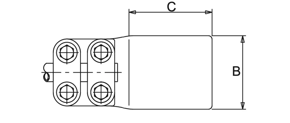 Straight Connector Al Conductor to Flatbar Type 3 drawing