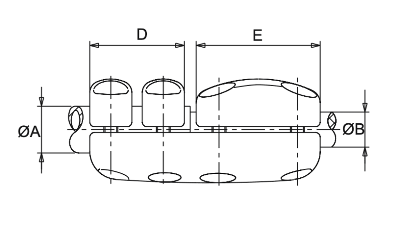Straight Connector Al Tube to Al Stud