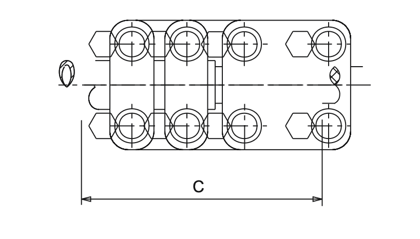 Straight Connector Al Tube to Al Stud Specifications drawing