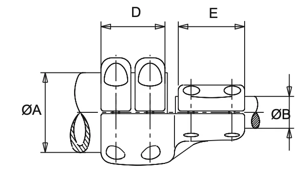 Straight Connector Al Tube to Al Stud Specifications drawing