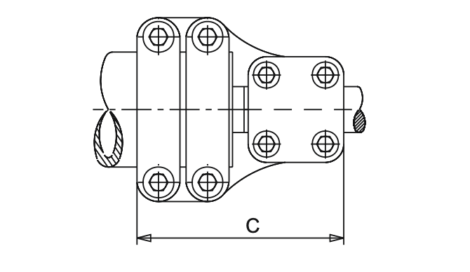 Straight Connector Al Tube to Al Stud Specifications drawing
