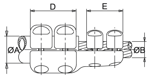 Straight Connector Al Tube to Al Conductor