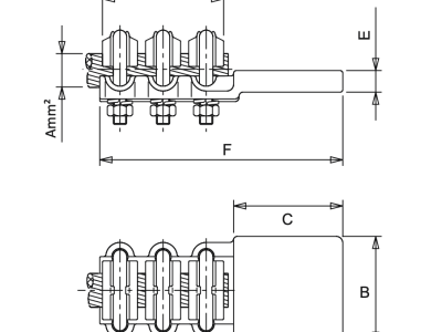 Straight Connector for AI Conductor to AI Flatbar