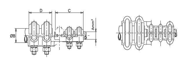Straight Connector or Al Tube to Al Conductor